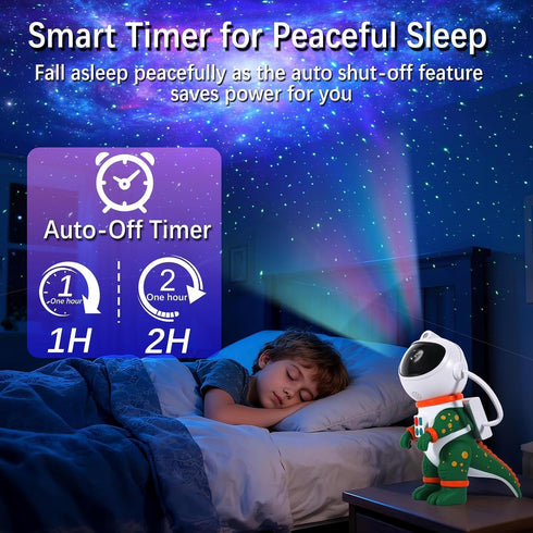 8 Galaxy Star Projection Night Light, Dinosaur Astronaut Space Projector with Timer, Remote Control, Lighting Modes