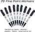 70 Pack set,Fine Shuttle Art Permanent Markers, Black Permanent Marker Point, Works on Plastic,Wood,Stone,Metal