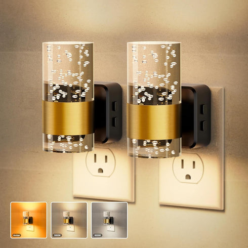 JandCase Night Lights Plug into Wall, 2 Pack 3CCT Color Changing Night