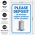 12x18 Inches, 3M .063 Please Deposit All Feminine Hygiene Products in Container Sign, EGP Reflective Aluminum, Fade