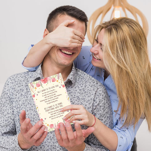 RollupJoy Romantic Mother's Day Card for Wife, Sweet Anniversary Card for Husband Wife, Birthday Cards Gifts