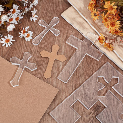 8mm PH PandaHall Acrylic Crosses Router Template Clear Template Thicken Woodworking Drawing Templates Decorative