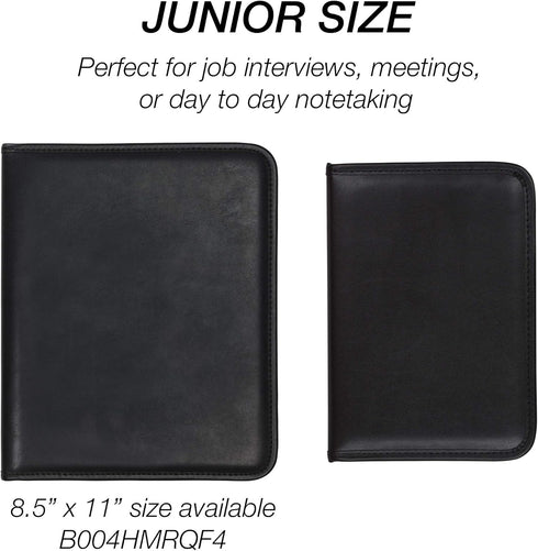 Samsill Professional Padfolio, Faux-Leather Mini Portfolio with 5 x 8 Writing Pad, Black