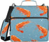 Fisyme Sea Shrimp Blue Zipper Binder 3 Ring with Zipper and Shoulder Strap