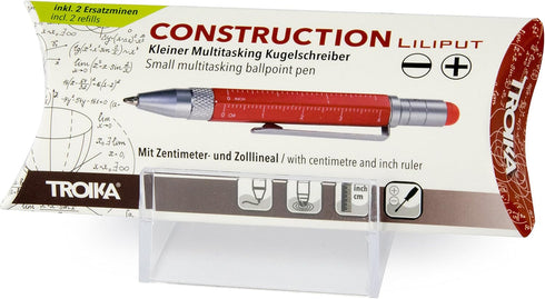 Troika Multi-Tasking Ballpoint Pen (Small) with Ruler, Screwdriver, Stylus, Black Lead, 2 Refills,