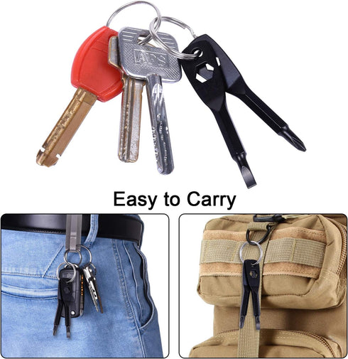 Portable Keychain Screwdriver, Wisdompro 4-in-1 Multifunction Repair Tool Pocket Set with Phillips, Slotted, Hex Wrench