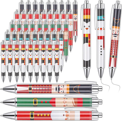 Cholemy 200 Pcs Christmas Pens Bulk, Xmas Novelty Ballpoint Pens with Black Ink for School Office Home