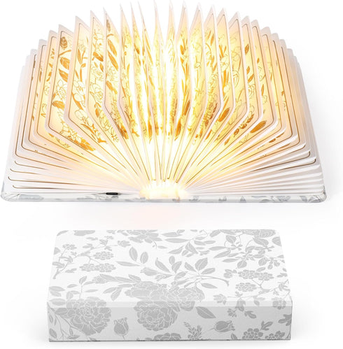 Floral Print Book Light,3-Color Book Lamp Book Lovers Gifts | 1200mAh Portable