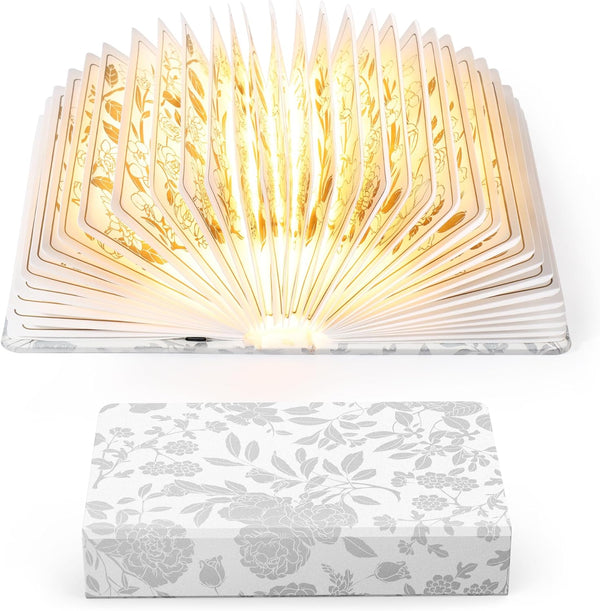 Floral Print Book Light,3-Color Book Lamp Book Lovers Gifts | 1200mAh Portable