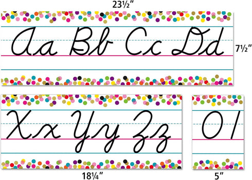 Teacher Created Resources Confetti Cursive Writing Bulletin Board (TCR8764)