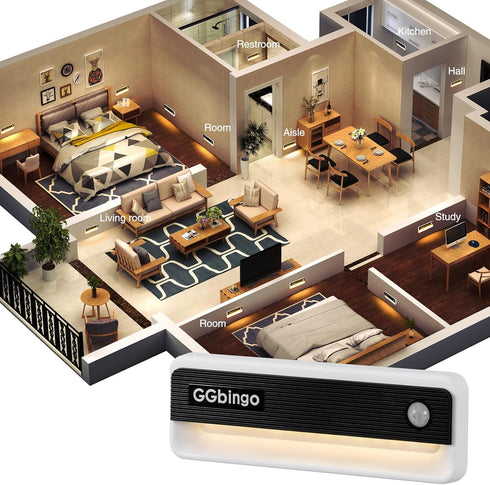 1800mAh 3000K Closet Motion Sensor Night Lights, Rechargeable Motion Activated Night Light, Battery Operated LED Sensor