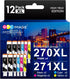 GPC Image Ink Cartridge Compatible for Canon PGI-270 CLI-271 (12 Pack) for use with PIXMA MG6820 MG6821 MG7720 MG5720