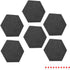 Navaris Hexagon Felt Board Tiles - Set of 6 Notice Memo Bulletin Boards with Push Pins, 5.9 x 7 inches (Dark Grey)