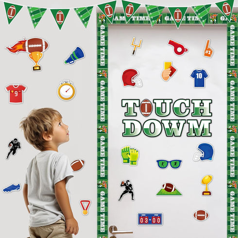 gisgfim 69Pcs Football Bulletin Board Decoration with Background Paper & Banner for School Classroom Game Day Supplies