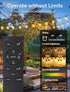 100FT 36+2 ST38 Bulbs, Dimmable 3 Brightever Solar String Lights Outdoor Waterproof with Remote, Shatterproof LED Patio