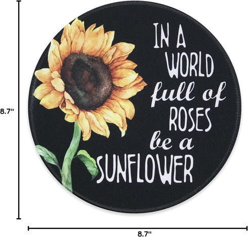 Eleville Mouse Pad with Sunflower Design, Motivational Words of Wisdom for Office Home Travel