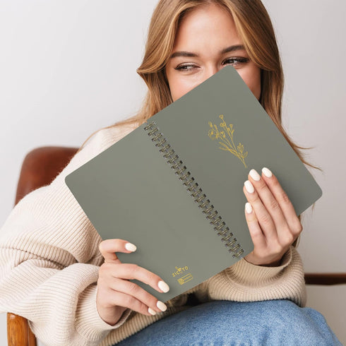 ZICOTO Aesthetic Spiral Notebook Set of 3, Cute College Ruled 8x6 Journal with Large Pockets and Lined Pages