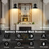 Merlight Set Dimmable Battery Wall Sconces of Two, Battery Operated Sconces, Cordless Wall Sconce, RGB Fabric Wall