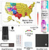 TRAVELISIMO Scratch Off Map of United States, 12x17 inch Map for Travel Tracking with 25 Unique Accessories