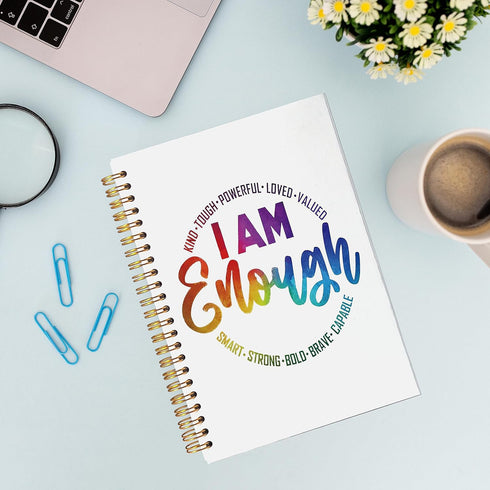 Inspirational Notebook, I am Enough Journal, Affirmation Journal, Inspirational Quotes Spiral Notebook Journal, 5.5x8.3