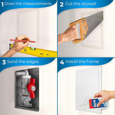 Access Panel for Drywall, 6 x 9 inch Wall Hole Cover, Durable Plastic White Access Door for Plumbing