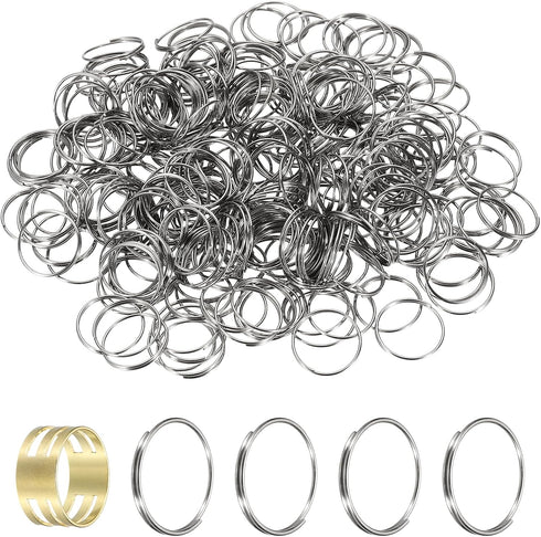 MECCANIXITY 300pcs Mini Split Rings, 13mm 304 Stainless Steel Jump Ring Small