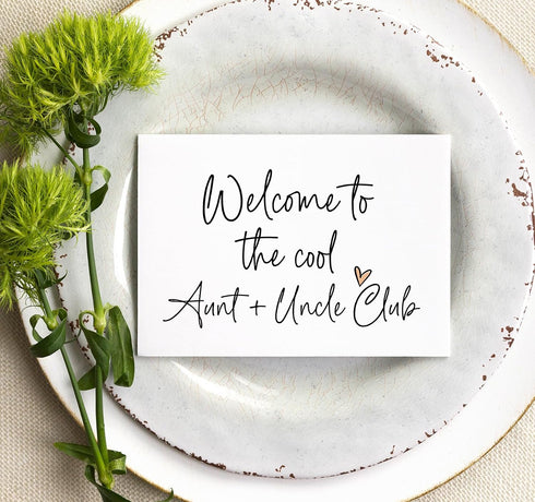Generic Pregnancy Reveal for Freinds and Family, Aunt Uncle to be, Baby Announcements Gifts Cool Aunt and Uncles Club
