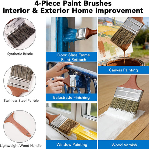 36PCS 4-Section 9''& 4''Roller SOUTHGATE Paint Roller Kit with Pole, Trays, Heavy-Duty Frames, Microfiber Paint