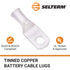 SELTERM 2pcs 8 AWG #10 Stud Tinned Copper Wire Lugs, Battery Lugs, Ring Terminals, UL Marine Grade Electrical Battery