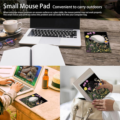 Large Wild Flower Gaming Mouse Pad & Wrist Rest, Desk Mat + Small Mouse Pad, Office Supplies, Desk Accessories