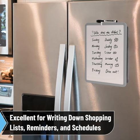 Mr. Pen Dry Erase Board - 14” x 11” with Black Marker, Gray Frame, Small White Board for Kids