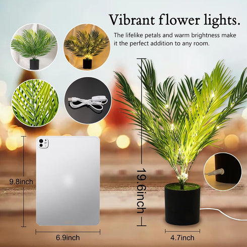 Artificial Lighted Palm Tree Lamp Night Light for Womens Christmas Birthday Gifts, Twinkling Tree Light, Perfect Ideal