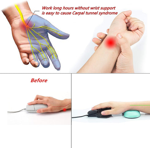 BRILA Ergonomic Memory Foam Mouse Wrist Rest Support Pad for Computer, Laptop, Office Work (Aquamarine)