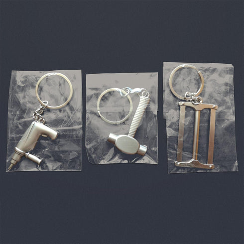 16-Piece Mini Construction Tools Keychains - Assorted Designs for Creative Play & Gifting