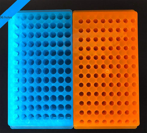 Tube Rack Double Panel, 96-Well Polypropylene PCR Centrifuge Tube Holder for Microcentrifuge Tubes, 3Pcs