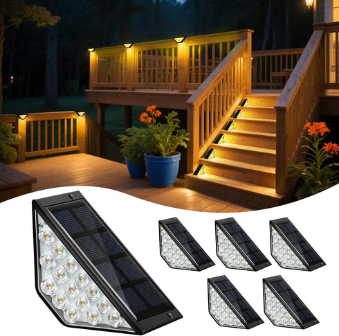 BKBB PPBB Solar Step Lights for Outside, Solar Stair Lights Outdoor Waterproof, Deck Step