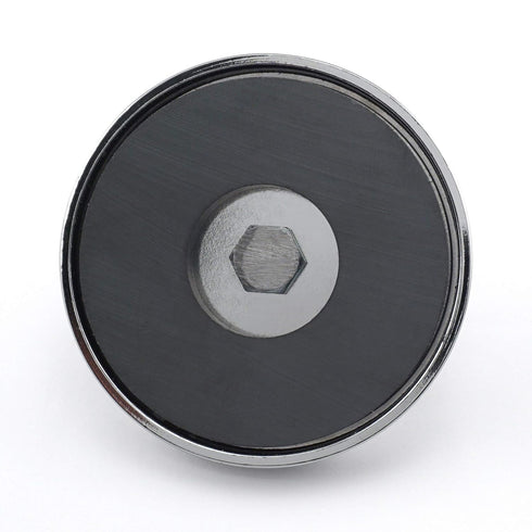 Master Magnetics Round Base Magnet with Bolt, 2.65" Diameter, 1.275" Height, 65 Pound Pull, Pack of 2