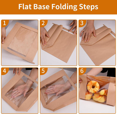 100 10.244.3310.24 80g 100 Bread Bags with Window Pcs Sourdough Homemade Bread Bags, in, Kraft Paper with Waterproof PE
