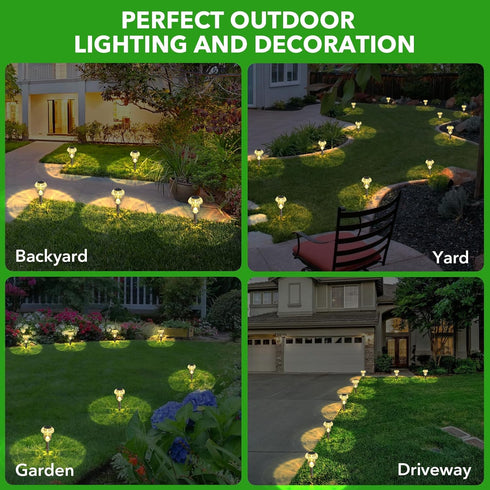 8 Pack Benany Solar Lights Outdoor, Mushroom Lights Outside Waterproof, Solar Powered LED Lighting for Garden, Yard