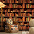 17.5"x160" Mid Century Wallpaper Peel and Stick School Library Antique Bookshelf Bookcase Wallpaper Retro Victorian