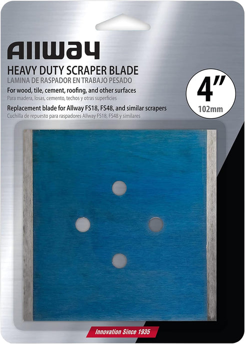 ALLWAY FSB4 Double-Edge Floor Scraper Blade, 4"
