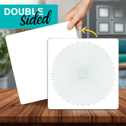 SCRIBBLEDO Circular Grid 12"x12" Large Graph Dry Erase Board, Double-Sided White Board for Home, School, Classroom