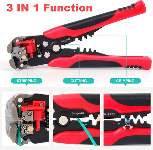 Delgada Wire Stripper Tool and Wire Stripper with Wire Stripping Tool and Wire Stipping Plier for Stripping Wire from AWG 24-10/0.2-6.0mm by Delgada