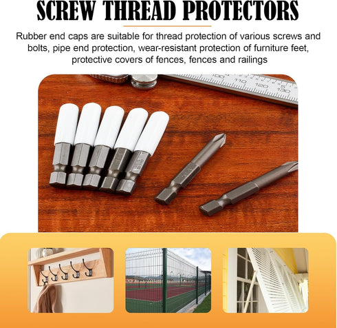 shiguan 1/4" White150 Screw Thread Protectors for Storm Hurricane Shutters Bolts, Hurrican Window Shutter Bolt End Cap