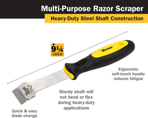 11030 9-1/4-Inch 1 Titan Multi-Purpose Razor Scraper | Includes Extra Heavy-Duty Razor Blade
