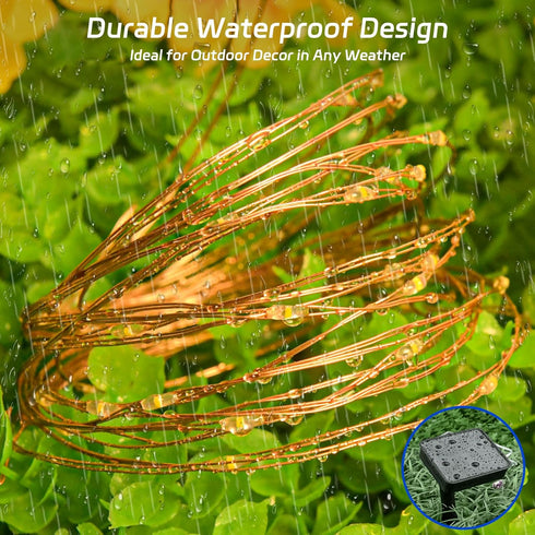 2 Pack Solar Fairy Lights, 39.4ft 120LED Waterproof String Lights for Outside, 8 Modes for Patio, Backyard, Garden