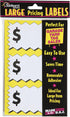 Sunburst Systems 7071 Large Item Pricing Stickers, 75 Count, 4" x 2.25", Yellow and White