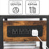 HOOBRO 3-Tier Industrial Printer Stand with Charging Station, Rolling Printer Cart, Adjustable Shelf and Hook, Rustic