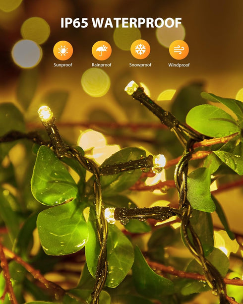 2 Pack 92Ft 240 8 Brightown Solar String Lights Outdoor Waterproof, LED Solar Lights Outdoor with Modes, Outdoor Light