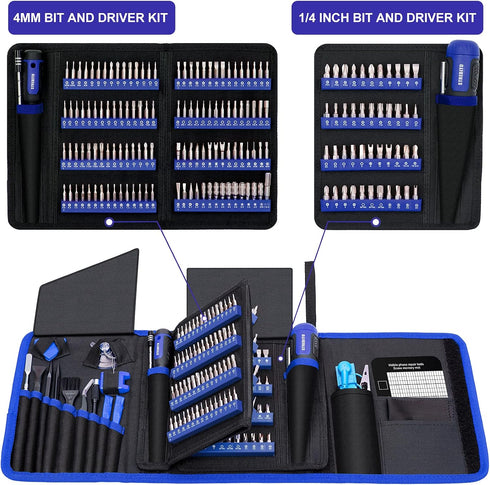 Set 191-Piece 1/4 Inch PS4, STREBITO Precision Screwdriver Multi-Bit Screwdriver Nut Driver Home Improvement Tool